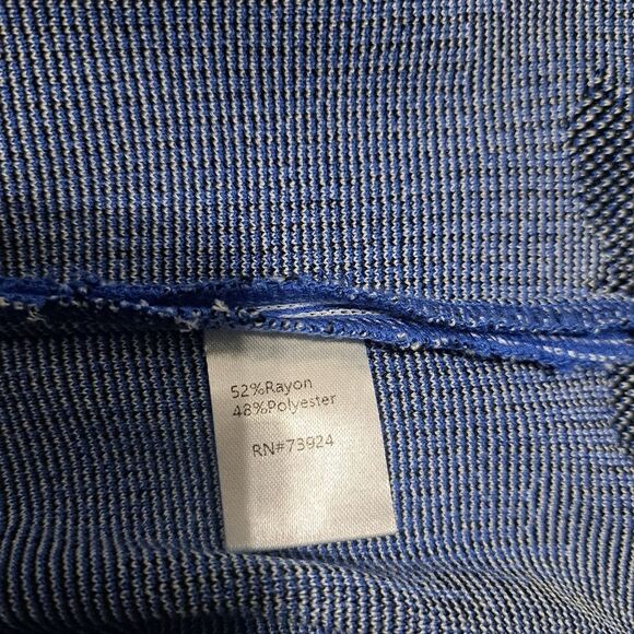 Ming Wang Textured Elegant Chic Knit Abstract Shift Dress XL Blue Multi-Color - Picture 10 of 17